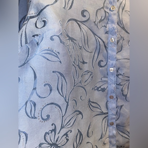 Alfred Dunner Womens plus size 3x sheer button down Floral Mock-Layer Top - Picture 9 of 9